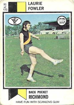 1974 Scanlens VFL #52 Laurie Fowler Front